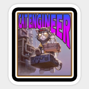 Cat Engineer Sticker